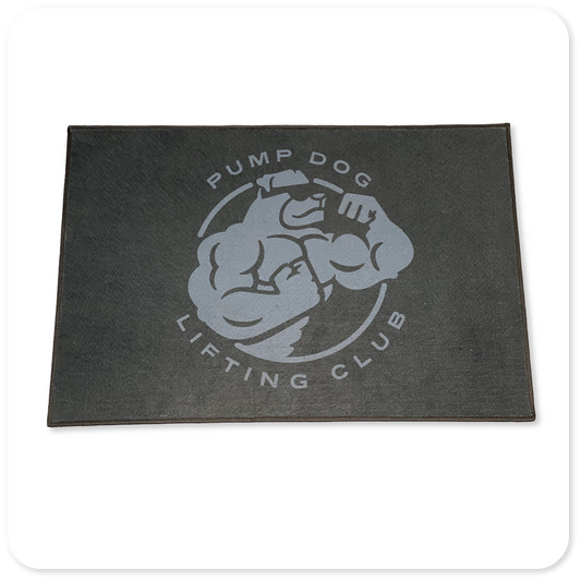 The Official Pump Dog Lifting Club Gym Mat (plus FREE pair of lifting straps with every order!)